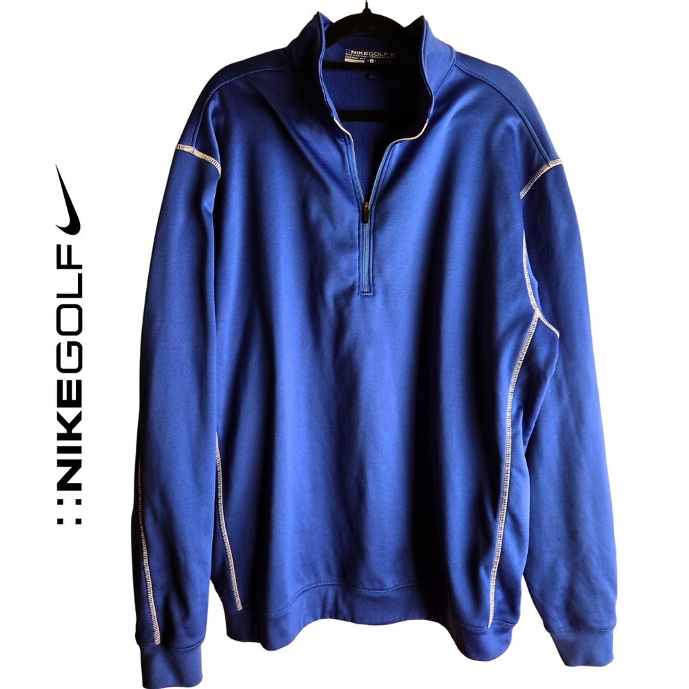 Nike Golf Royal Blue Therma-Fit Quarter Zip Pullover